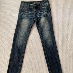 Women's Ripped High Waisted Skinny Jeans Button Fly Distressed Stretchy Denim Pa